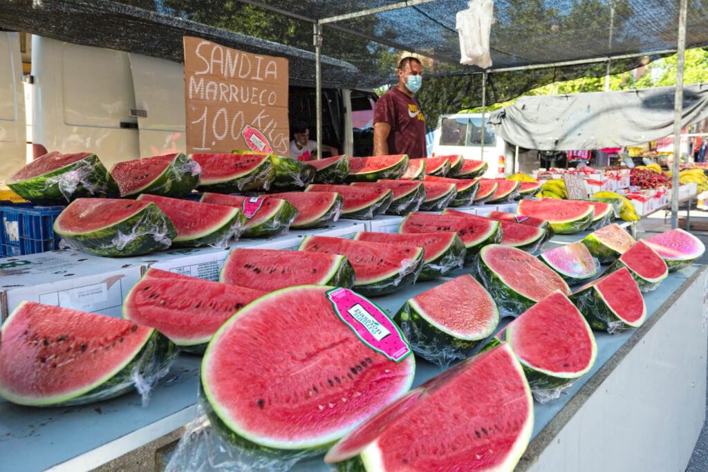 Meloenen op de markt in Malaga